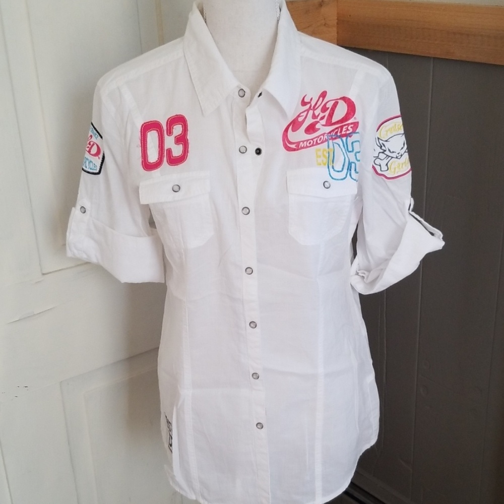 HDMC, snap down womens blouse